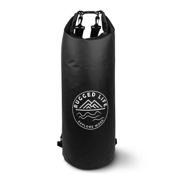 Rugged Life Heavy Duty 30L Dry Bag Waterproof Backpack - Black