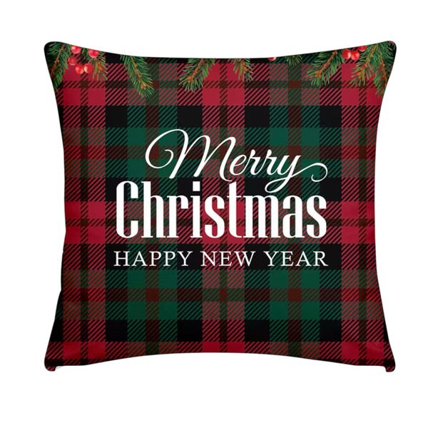 Plaid Christmas Plush Luxury Continental Scatter Cushion Cover 60cmX60cm