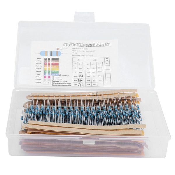 Tool 600pc Assorted Metal Film Resistor Kit for Electronic Use