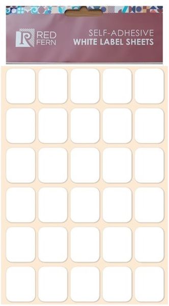Redfern Rectangular White Label Sheet 19mm x 25mm