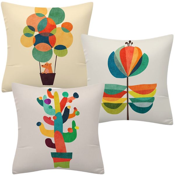 Home Decor Sofa Cushion Cover Flower Set of 3(45cm)
