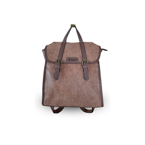 Cotton Road Ladies Vintage Style Backpack Handbag with Buckle Detail