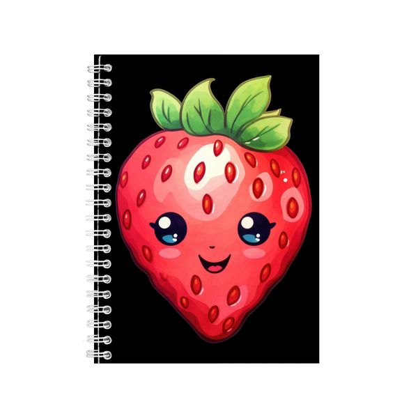 Strawberry 2 A5 Notebook Spiral Lined Notepad Cute Food Idea 400