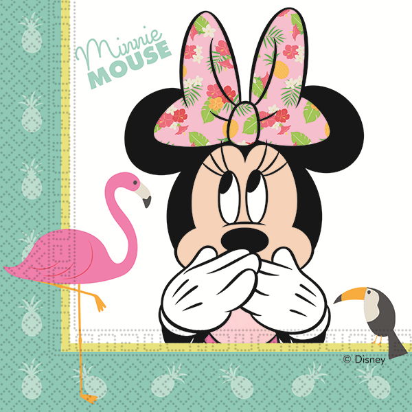 Minnie Mouse Tropical 2 Ply Paper Napkins - 33cm x 33cm
