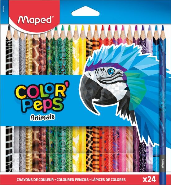 Maped Animal Triangular Colour Pencils 24's