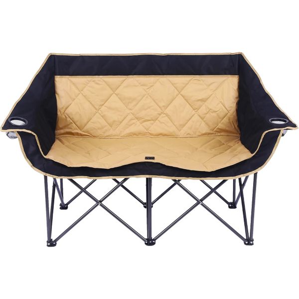 2 Person Camping Chair Oversized Loveseat Double Chairs Folding Loveseat