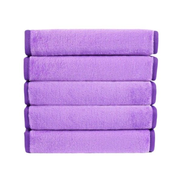 5 Piece - Reusable Makeup Remover Towels - Purple