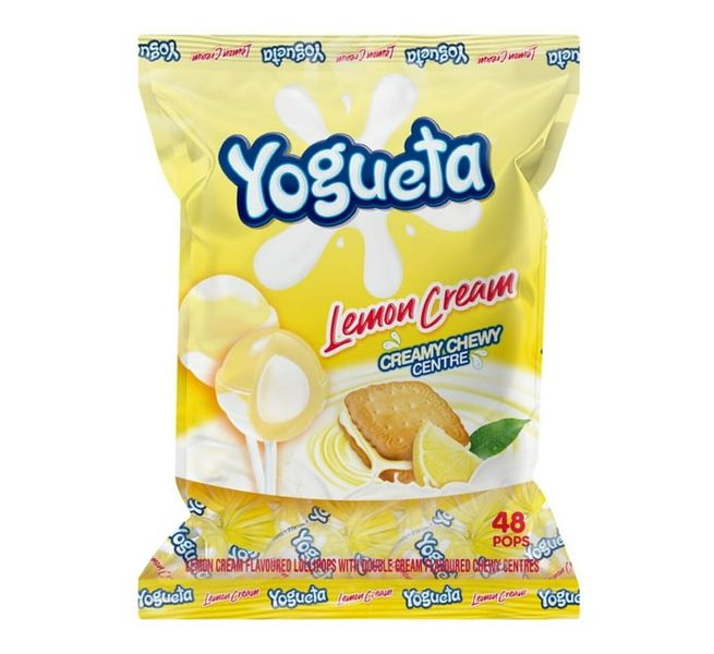 Yogueta Lemon Cream Lollipops 48's