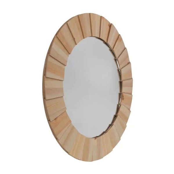 Mirror, Round, Wooden Stepped Frame, 580mm
