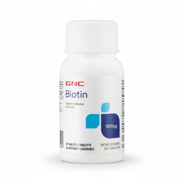 GNC Biotin 500mcg Hair, Skin &amp; Nails Support - 30 Tablets