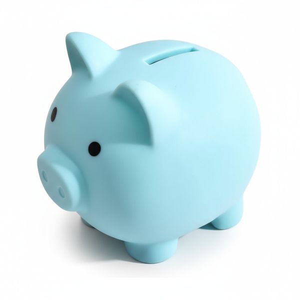 Cute Mini Round Blue Piggy Bank
