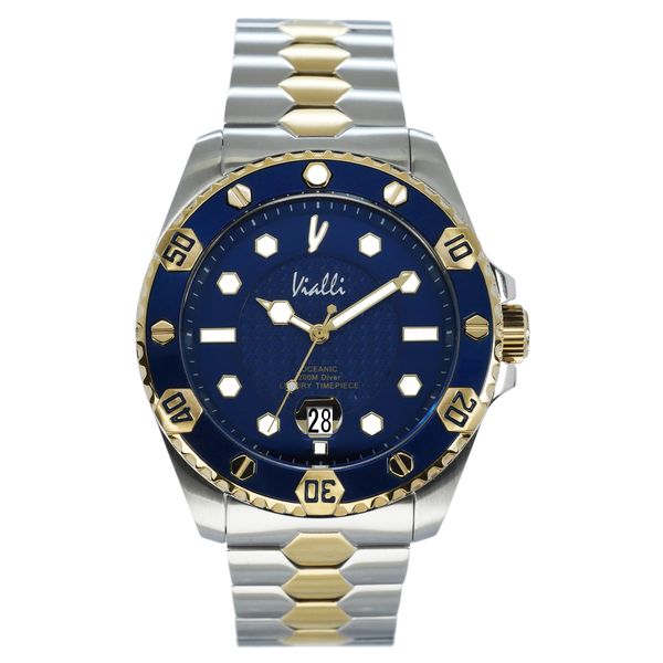 Vialli Silver Teal Blue Metal Wristwatch