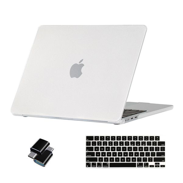 Clear MacBook Air 13" Case with Keyboard Cover &amp; 2-Pcs Type C Adapter