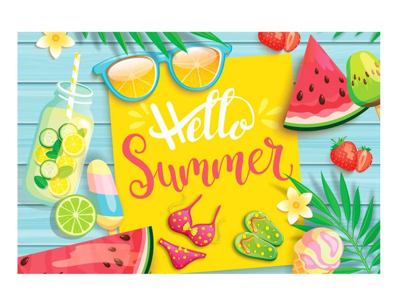 Small Kids Birthday Party Table and Photography Backdrop -Summer Pool Party
