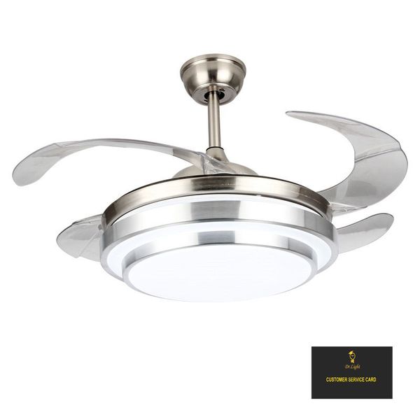 Drlight Fashion 4 Blade Ceiling Fan With Extendable Blades and Light 9101#
