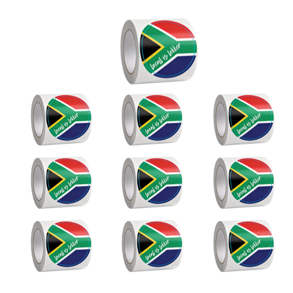 10PK South Africa Flag Local is Lekker Round Sticker 3x3cm Novelty Sticker