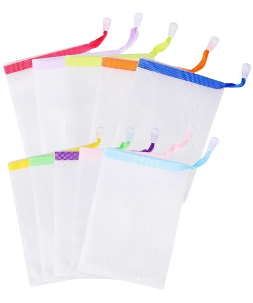 Handmade Soap Bubble Mesh Bags, Exfoliating Mesh Soap Bag, Double Layer