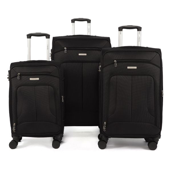 iTravel Corfu 3 Piece Soft Side Luggage Trolley Set