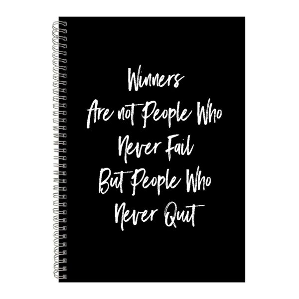 Winners A4 Notebook Spiral Lined Motivational Graphic Sayings Notepad 173