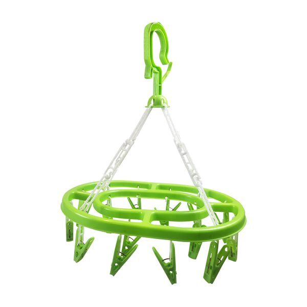 Plastic Clothes Dryer 16 Pegs - Clothes Hanger Dryer - Baby Dryer Rack - Green