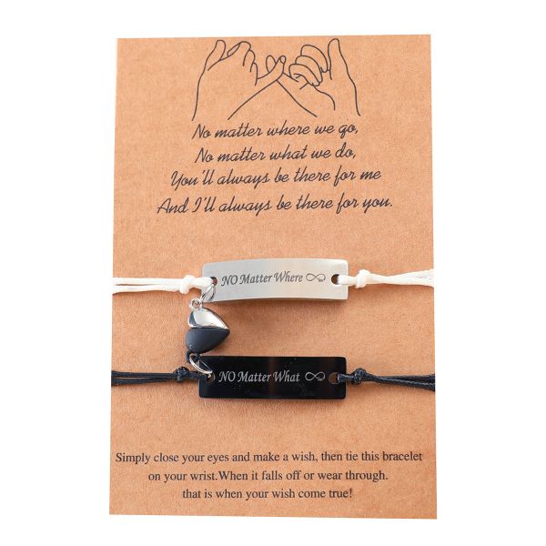 Love Magnet Buckle Card Bracelet Set