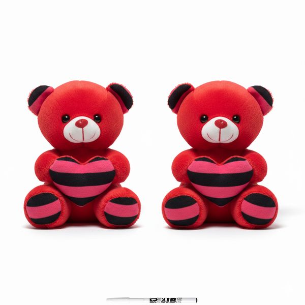 2 Pack Valentine's Soft Bear Plush Toy - Romantic Gift With ReVibe Pen