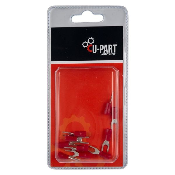 U-Part Terminal Red Fork - LFT5004 - 0.5-1.5mm x 4mm - Bulk Pack of 15