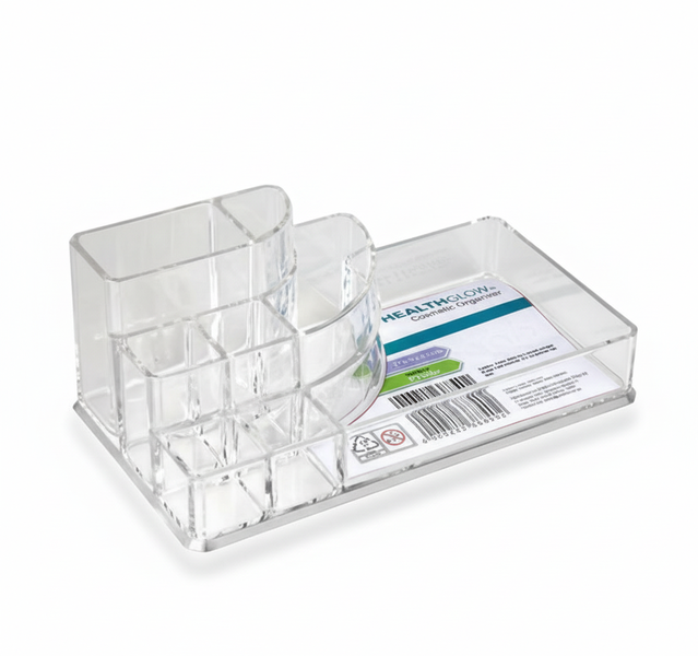 Healthglow Cosmetic Organiser with Multiple Compartments - 17 x 9 - 2 Pack