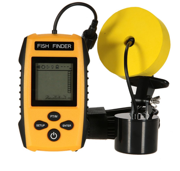 100M Depth Fish Finder w/45 Sonar &amp; Alarm | Dual Use Transducer
