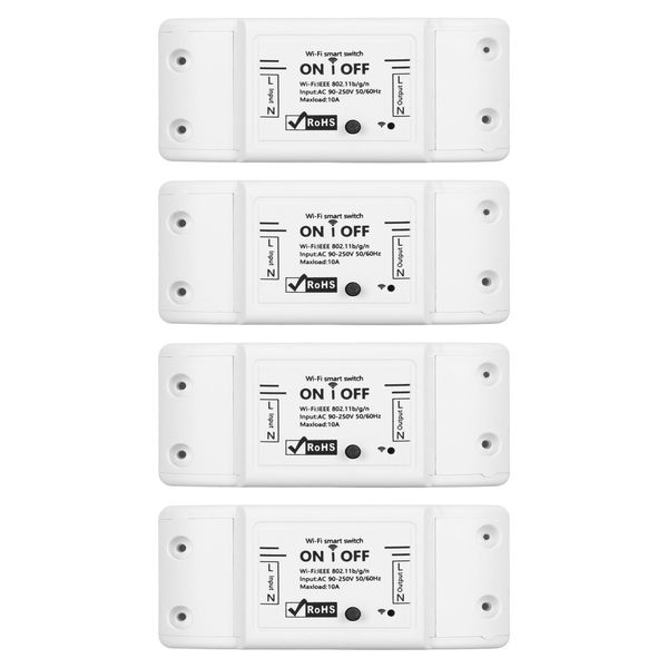 4PK Mini Smart Switch Voice Control Switch with App Remote Controller