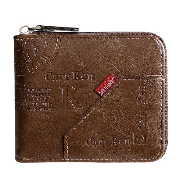 Retro men's short zipper coin purse, multi slot 30% discount wallet