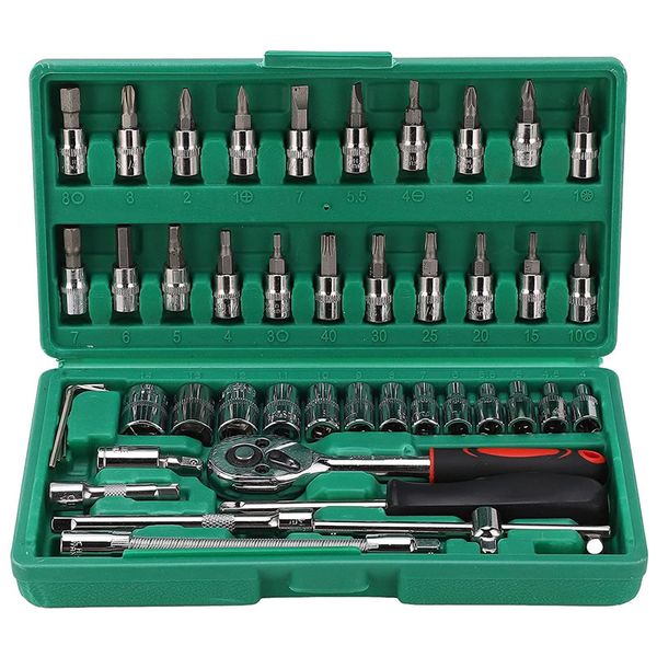 46 Piece Automotive Socket Bit Set Mechanic Ratchet- CTC - 686 46