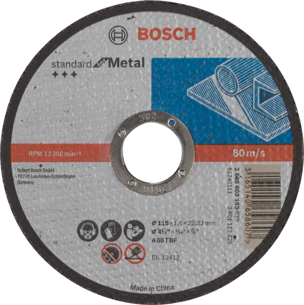 Straight Cutting Standard Metal A 60 T BF, 115, 22,23, 1,6