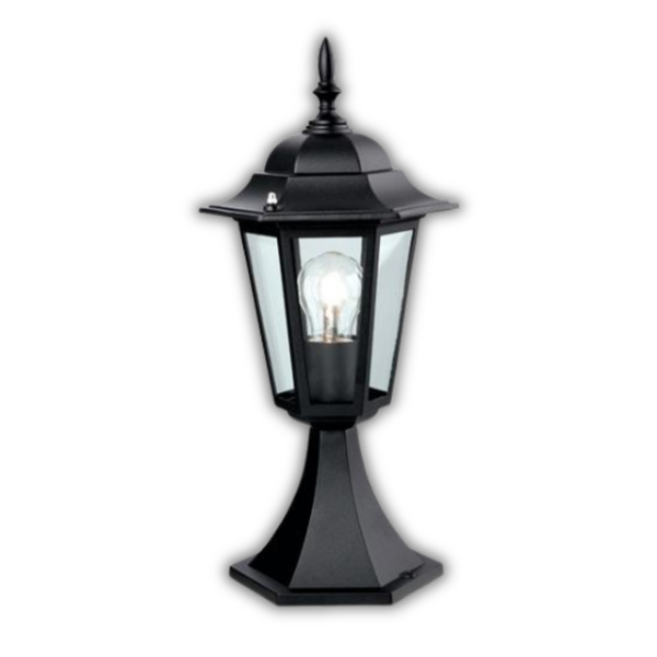 Starlit Matte Black 6 Panel Lantern