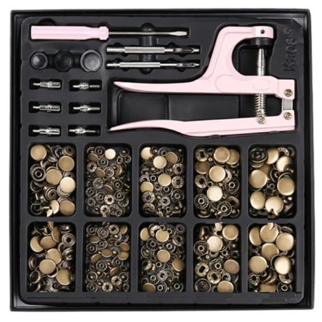 400 Piece DIY Snap Button Kit With Fasteners Pliers Press Tool Set Metal  Buttons Press Studs for Installing Clothes Bags Metal Snap Buttons 