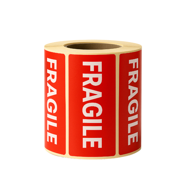 Fragile Warning Stickers - Smi-gloss - 100x50-500PCS/Roll Labels