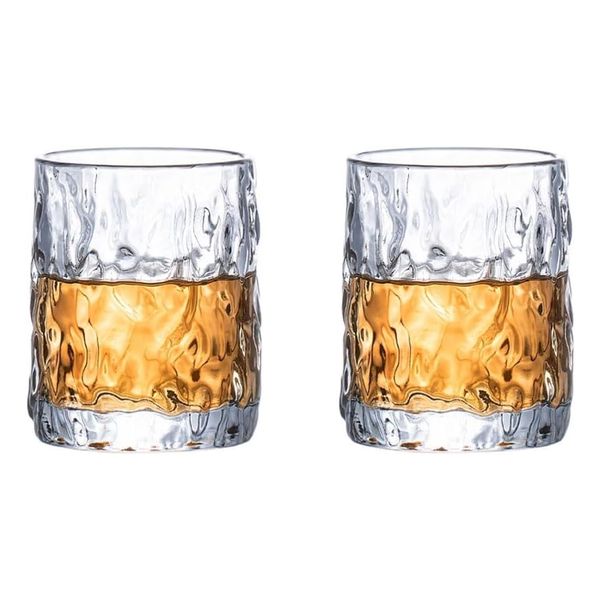 Elegant Crystal Japanese Style Water Glass with Ice Cube Tongs - 255ml - 5 Piece