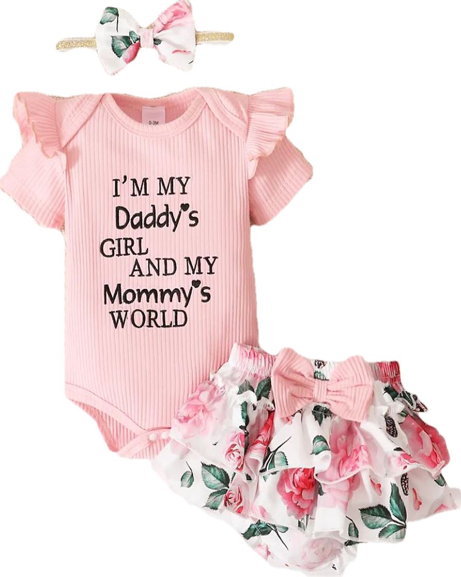 Gorgeous Pink 3 pc baby outfit- Daddy's girl and mommy's world. | Buy  Online in South Africa 