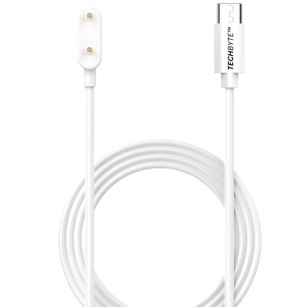TechByte USB Charging Cable compatible with Huawei Band 6-10 - USB-C/White