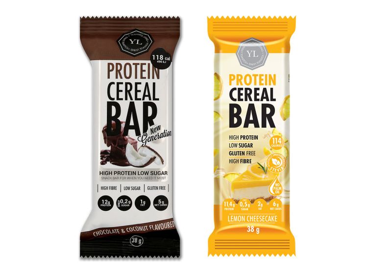 YL Protein Cereal Bar - Choc Coconut &amp; Lemon Cheesecake - 38g - 12 Pack