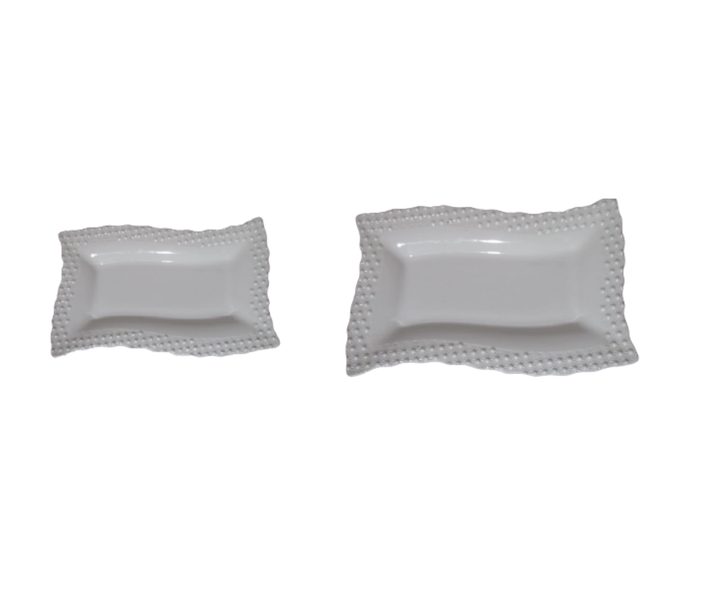 Platter 2 Piece Set Wave Emb Rvt456 - Kitchen Essentials