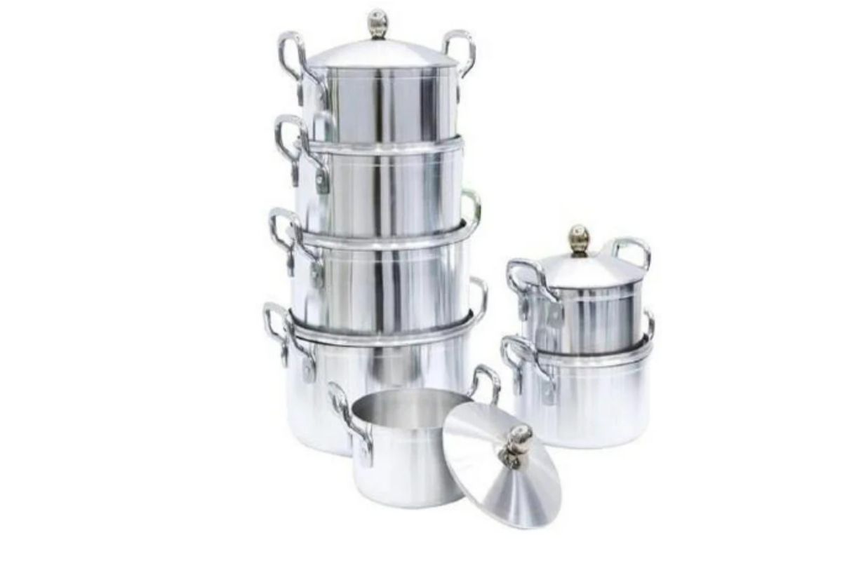 Lot De 5 Mini Casseroles En Métal Argenté - Dimensions 13x6x3.5 Cm - Occasion
