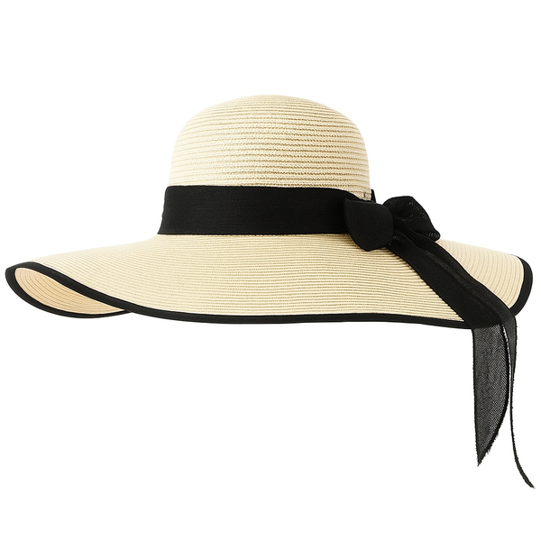 Summer Sun Beach Straw Hat for Women - Cream White