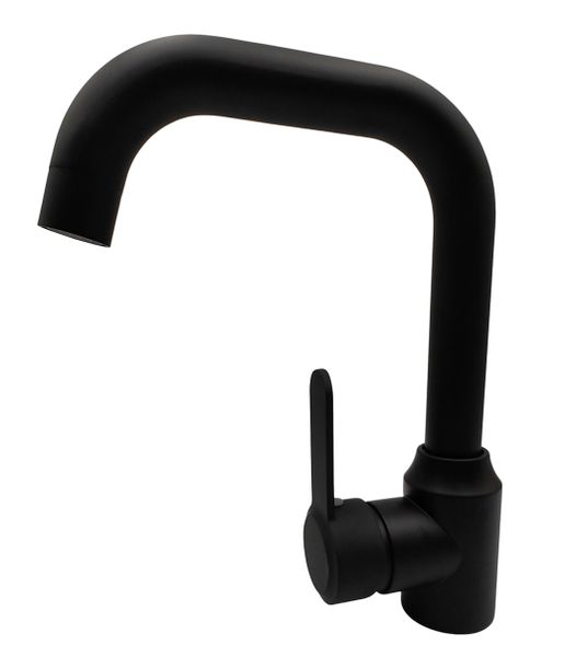 Single-Handle Kitchen Faucet Matte Black 360 Swivel Spout Mixer Tap