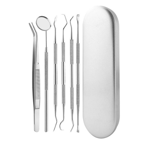 6Piece Dental Stain Removal Easy To Clean Oral Mirror Cleaning And Care Kit