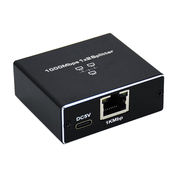 Gigabit Ethernet Splitter 1 in 2 Out,for Cat5/5e/6/7/8 Cable