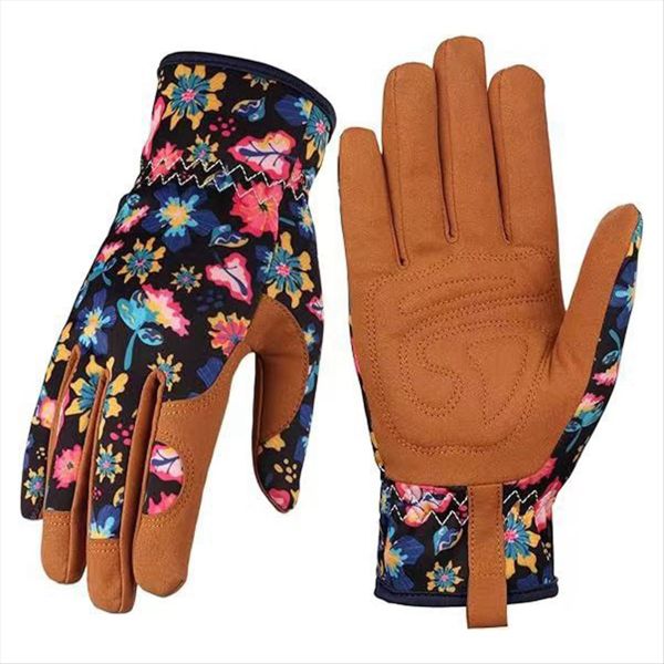 Printed Puncture Resistant Gardening Gloves Women'S Garden Gloves C