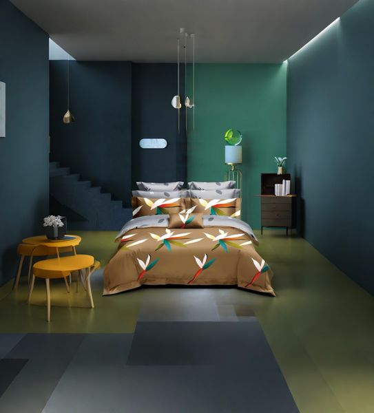 Brown, Grey Polyester Contemporary All tc Duvet Cover