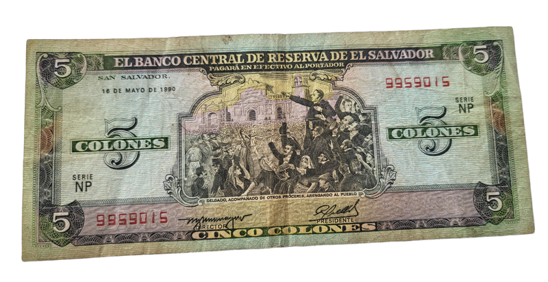 1990 El Salvador 5 Colones