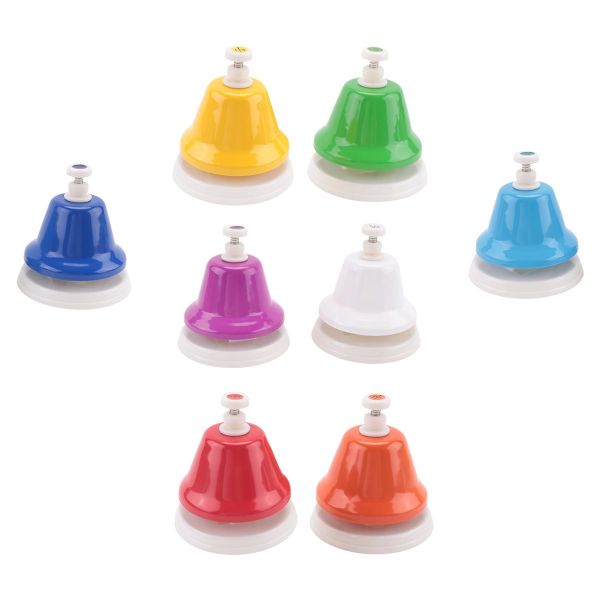 Desk Bells, 8 Notes Diatonic Metal Hand Rainbow Music Bells